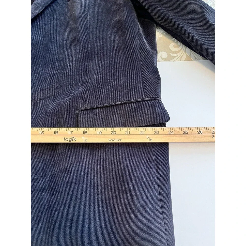 Calvin Klein Black Corduroy Blazer Jacket Peak Lapel Size 46L